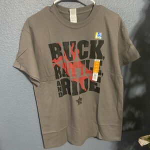 Men's Gray Graphic Tee - Buck, Rattle, and Ride